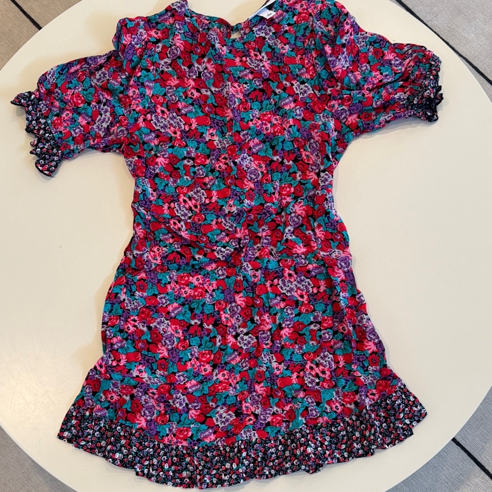 RIXO Floral Dress Multicolor Ruffles